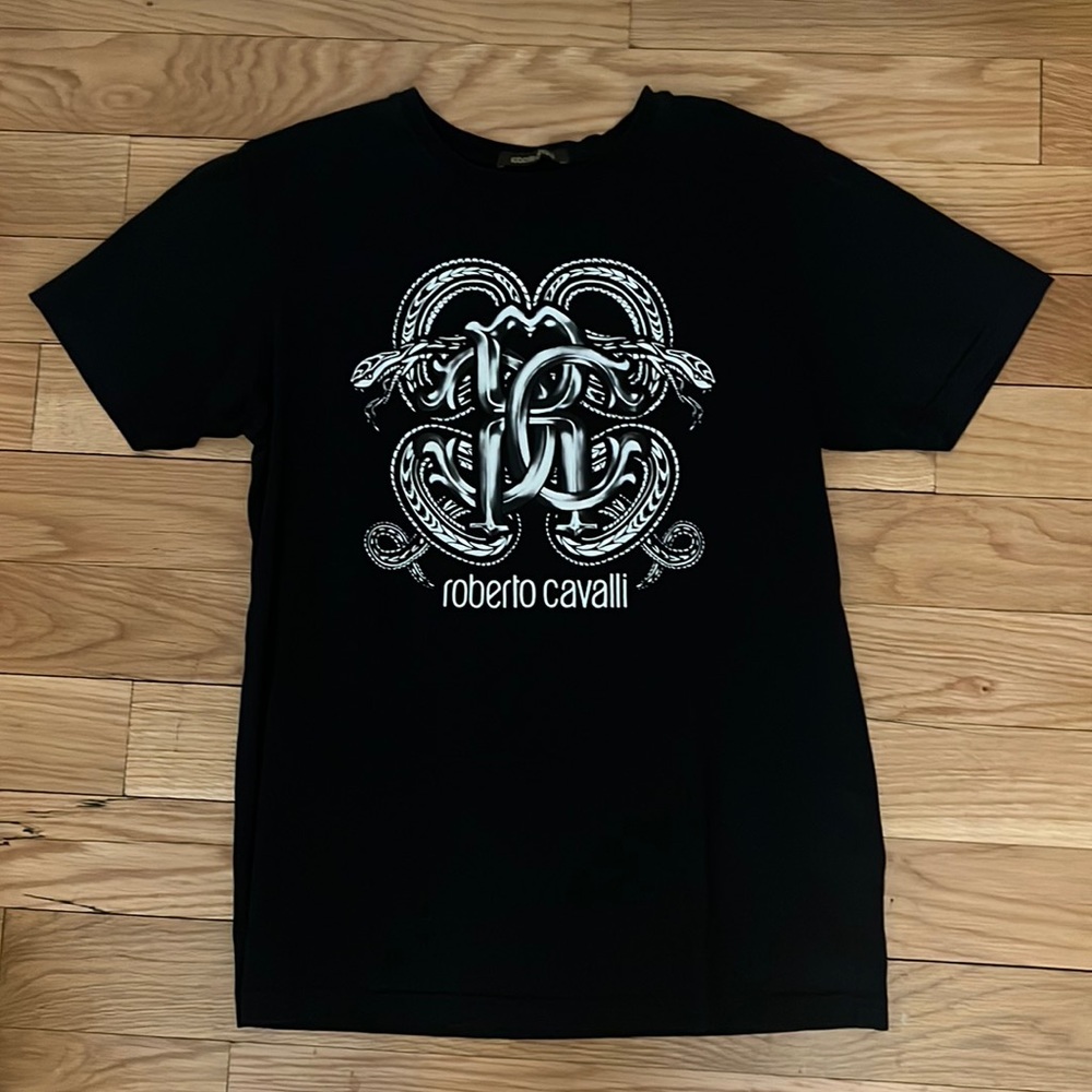 Roberto Cavalli Black Short Sleeve Graphic T-shirt